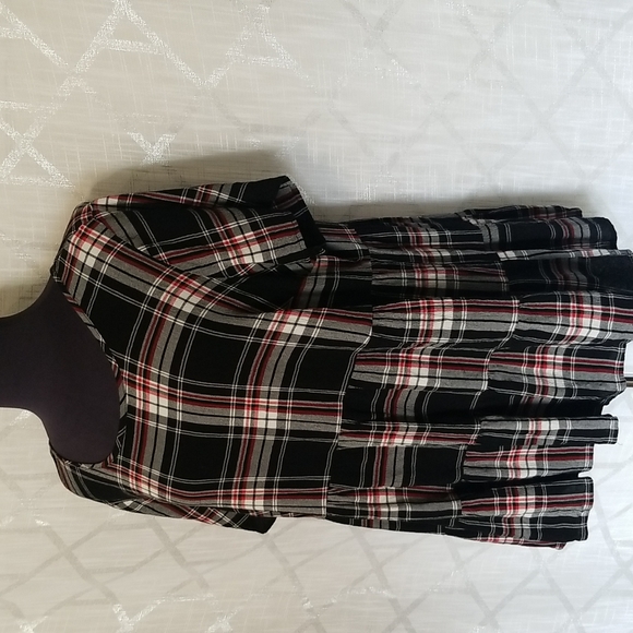 Torrid Womens Shirt Size 2X Plaid Red Black Babydoll Top - Picture 3 of 9